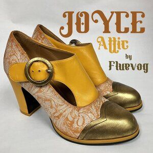 *TRIED ON ONCE!* Fluevog F/W 2019 Attic JOYCE, Gold, 8.5! GORGEOUS!